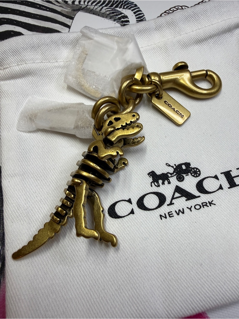 Coach REXY *NWOT* Skeleton Bag Charm in Brass - Picture 3 of 4